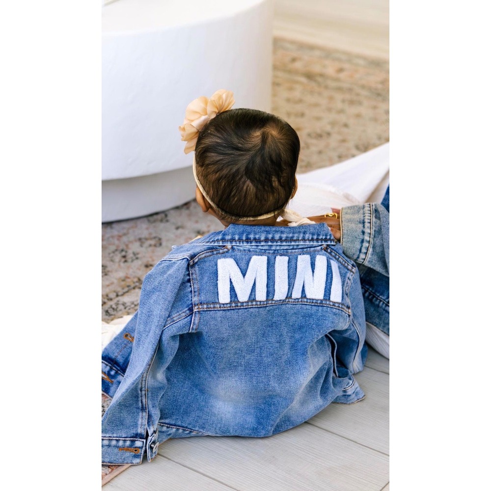 Mini‎ Toddler Denim Jacket Blue Medium Wash Chenille Patch 12-18M